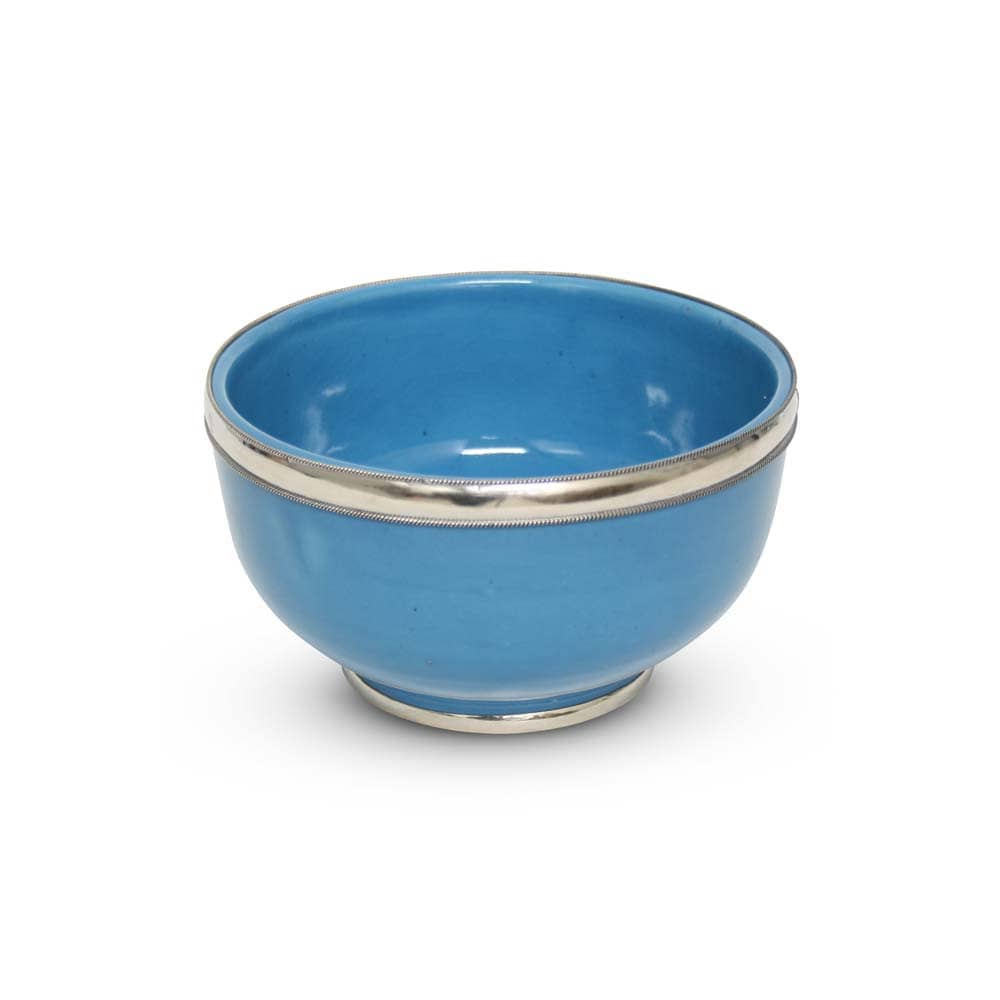 Safaary - Kom Blauw met Metaalring Ø 13 x 8cm