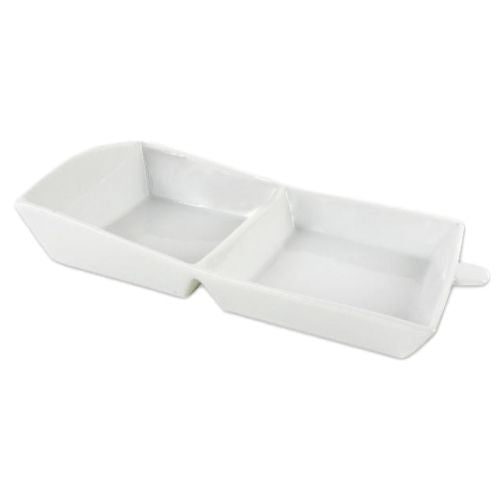 Orange85 Serveerschaal Snackschaal Hamburger 2 vakken wit