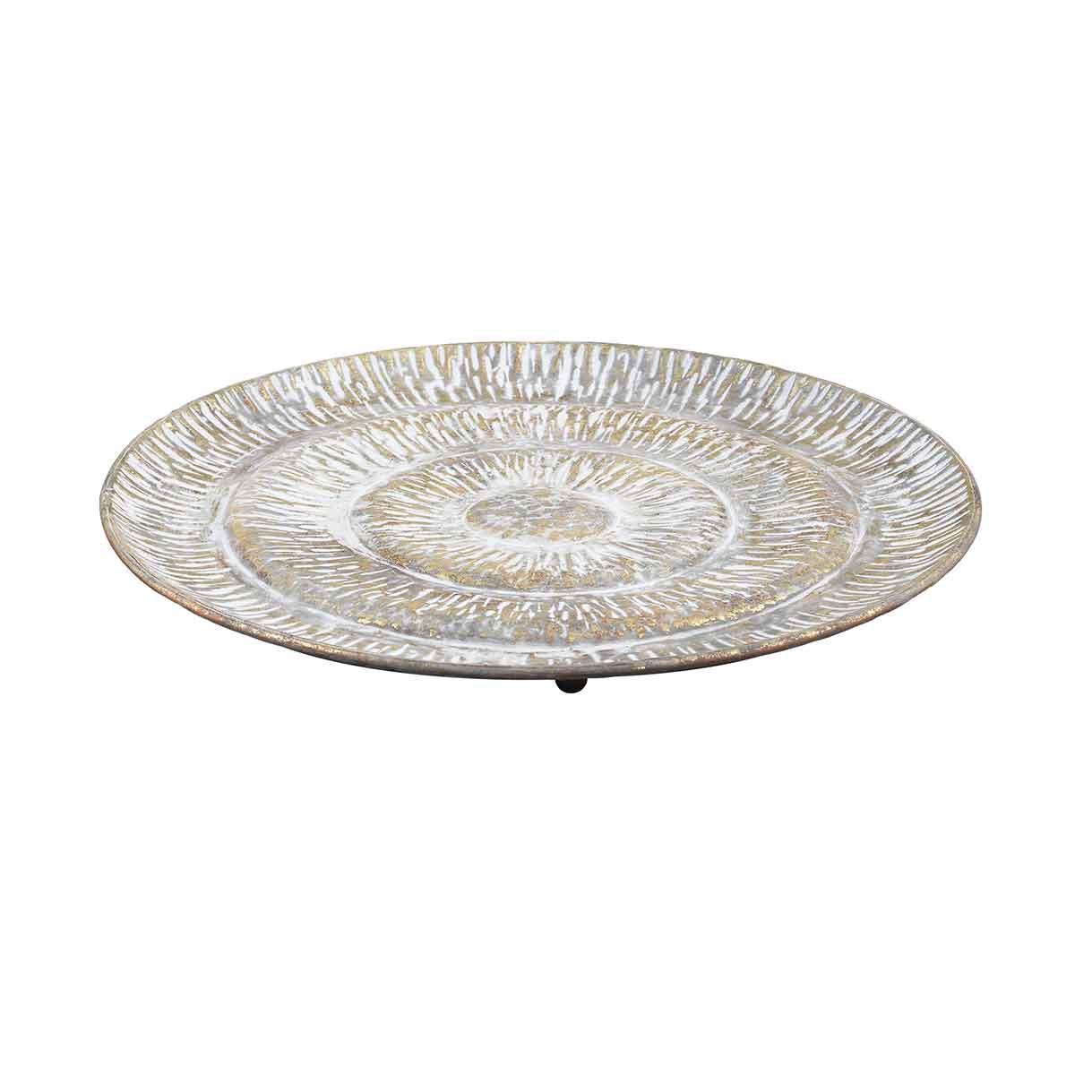 PTMD Vinya Ronde Schaal - H3,5 x Ø55 cm - Metaal - Goud