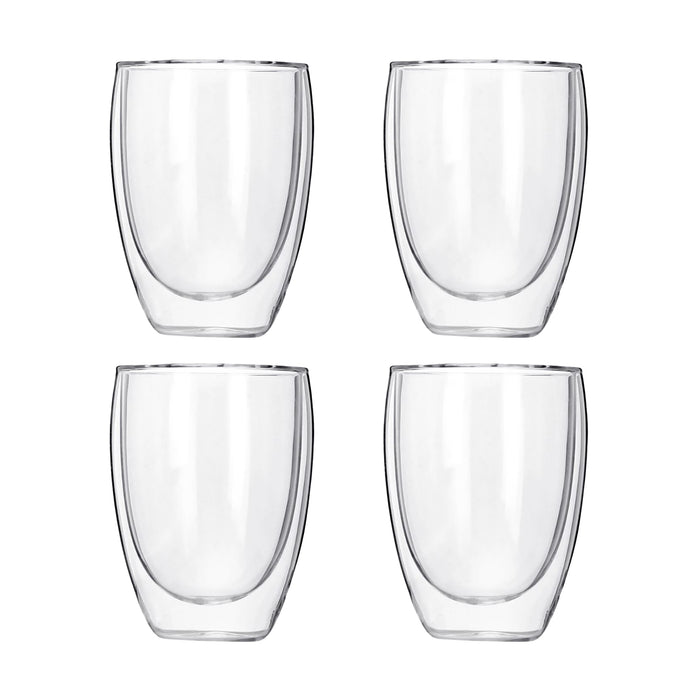 Krumble Koffie glas dubbelwandig 300ml - set van 4