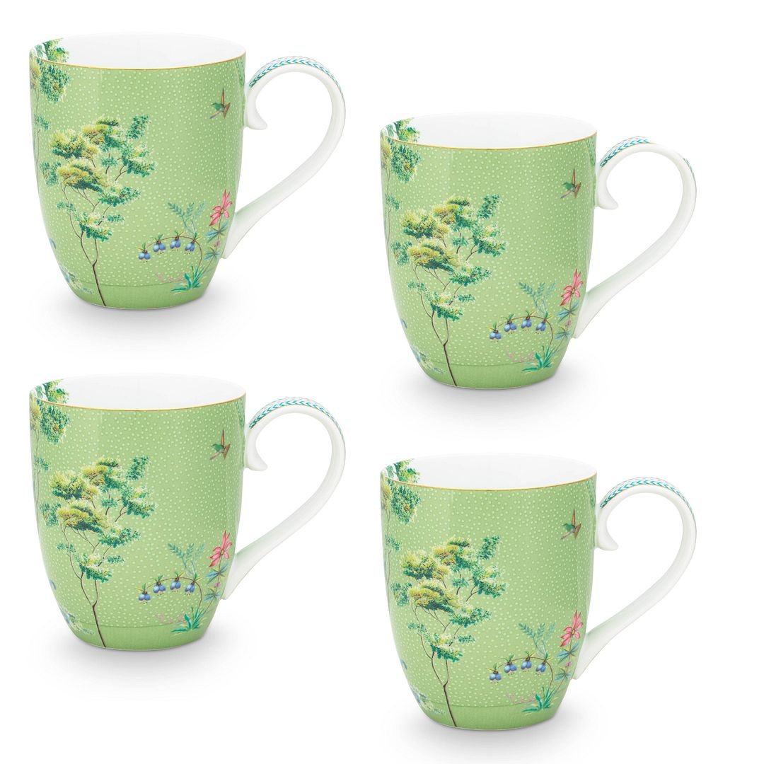 Pip Studio XL Mokken - Set van 4 - Groen - Jolie  - 450ml