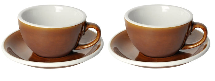 Loveramics - Egg Cappuccinokop met schotel - 200ml - Caramel