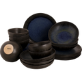 Palmer Serviesset Tama Stoneware 6-persoons 24-delig Blauw Zwart