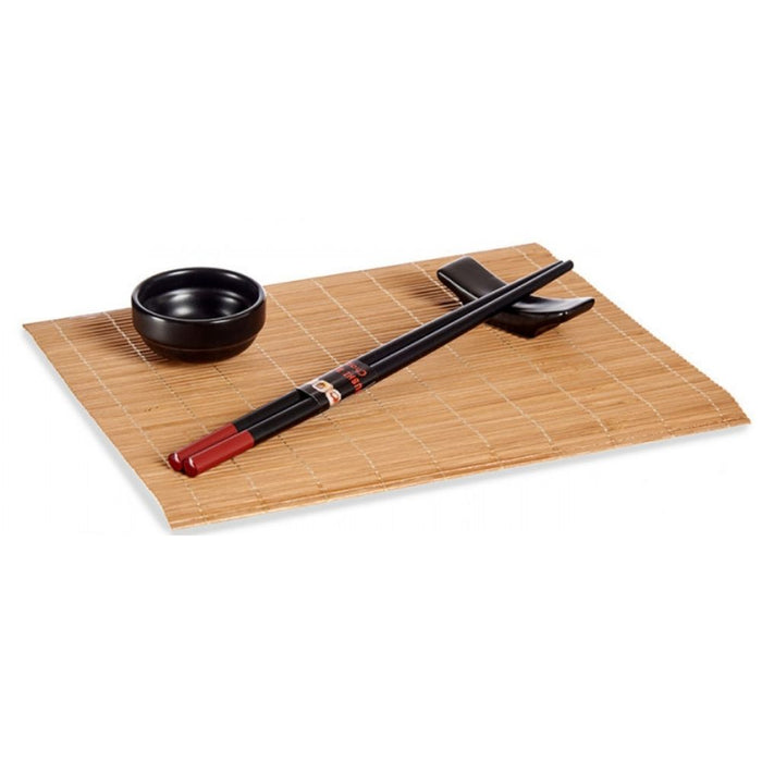 Orange85 Sushi Servies Set 8 delig Keramiek Bamboe Zwart 2 Personen