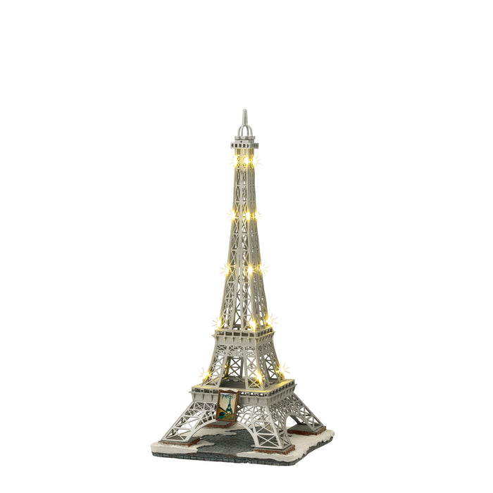 LuVille Kerstdorp Miniatuur Eiffeltoren - L15,5 x B14 x H32 cm