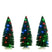LuVille Kerstdorp Miniatuur Bristle Bomen - 3 Stuks - Ø6 cm - Multi
