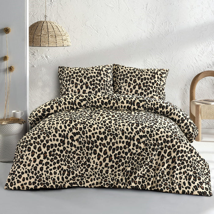 Day Dream Panter Flanel dekbedovertrek 240x200|220 cm beige