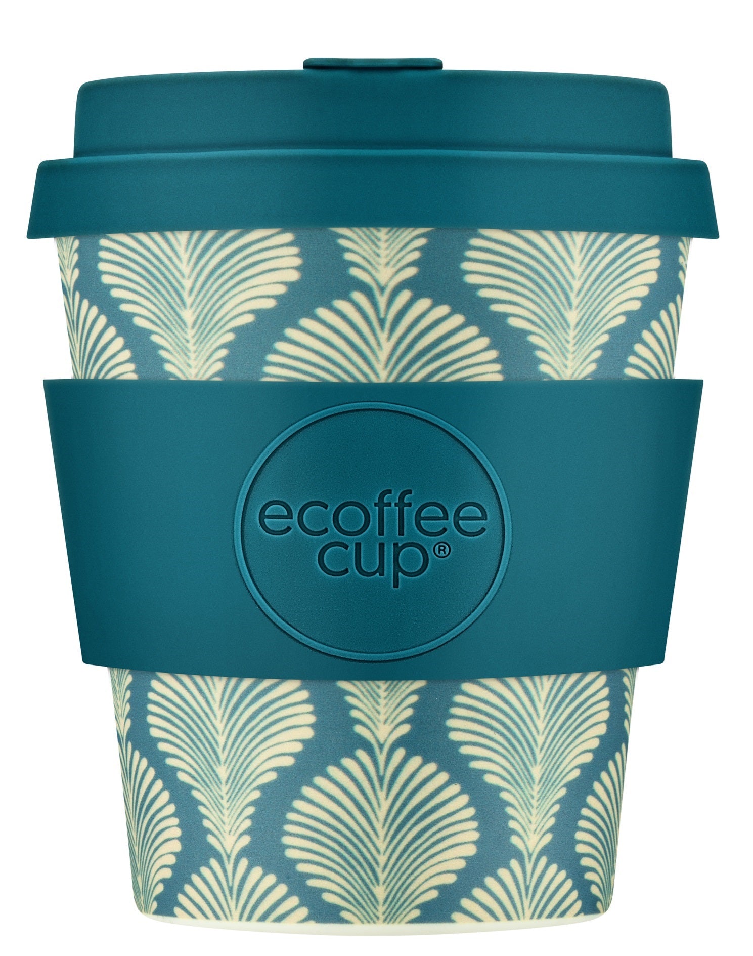 Ecoffee Cup Creasy Lu - Koffiebeker to Go 240 ml -Groenblauw Siliconen