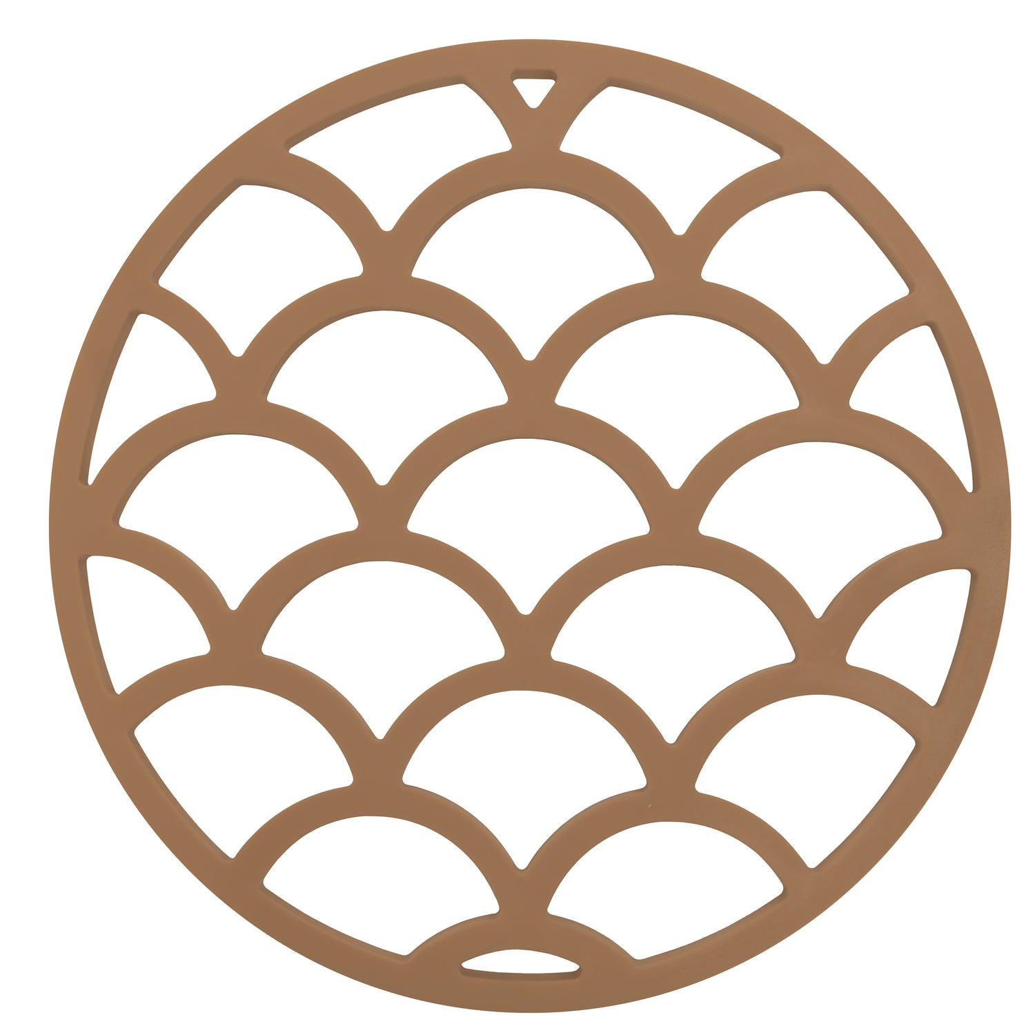 Krumble Siliconen pannenonderzetter rond met schubben patroon - Bruin