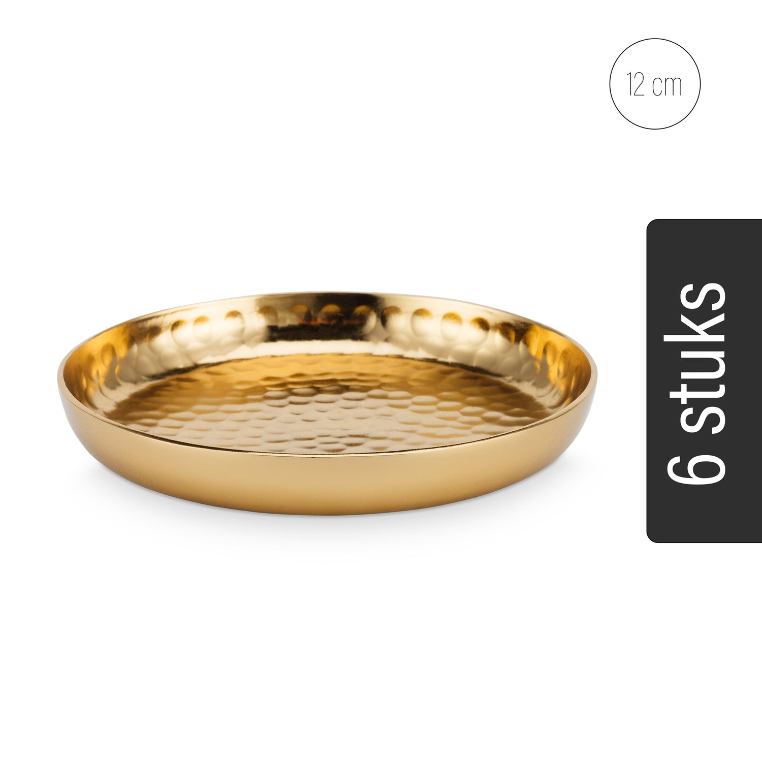 vtwonen Onderzetters - Set van 6 - Goud - Metaal - Ø 12cm