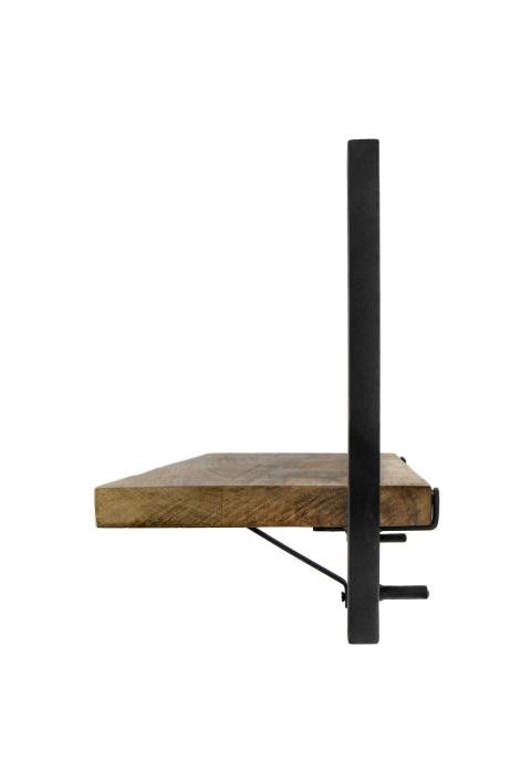Wandplank Levels - 51x32 cm - mangohout|ijzer