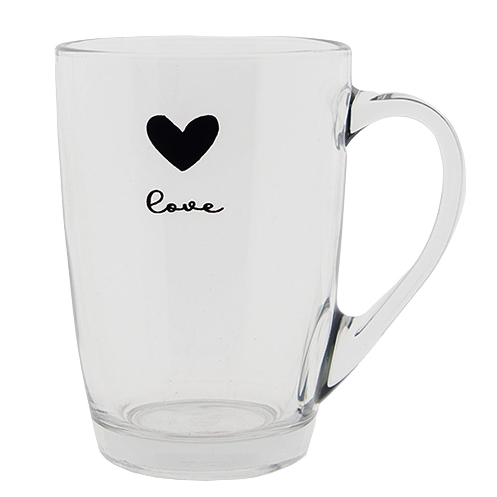 Clayre & Eef Theeglas  300 ml Glas Hart Love Theemok