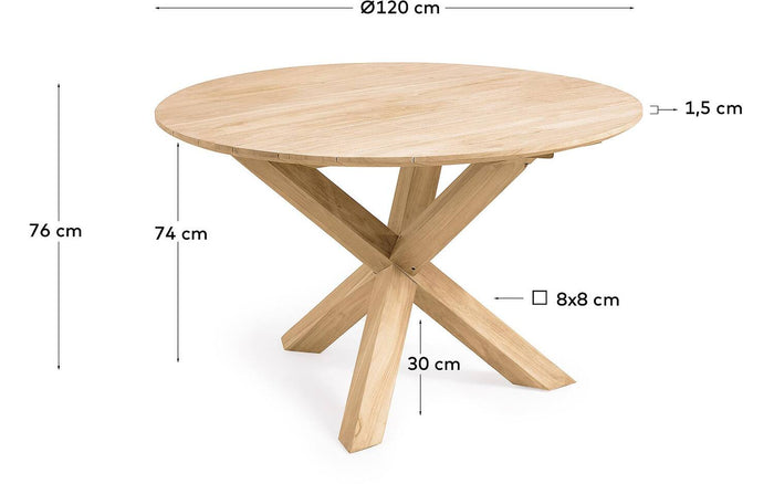Kave Home - Teresinha ronde tuintafel van massief teakhout Ø 120 cm