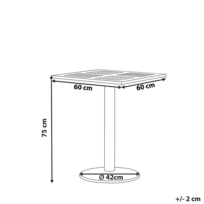Beliani-PALMI -Tuintafel-Lichte houtkleur-60 x 60 cm-Kunsthout