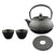 SakuraTea - Theepot Set - 4-delig - Gietijzer - Zwart - 0.8L - 2