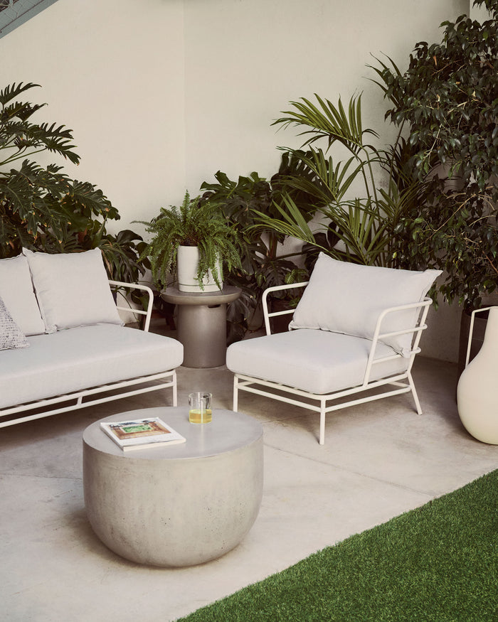 Kave Home - Mareluz fauteuil in wit staal