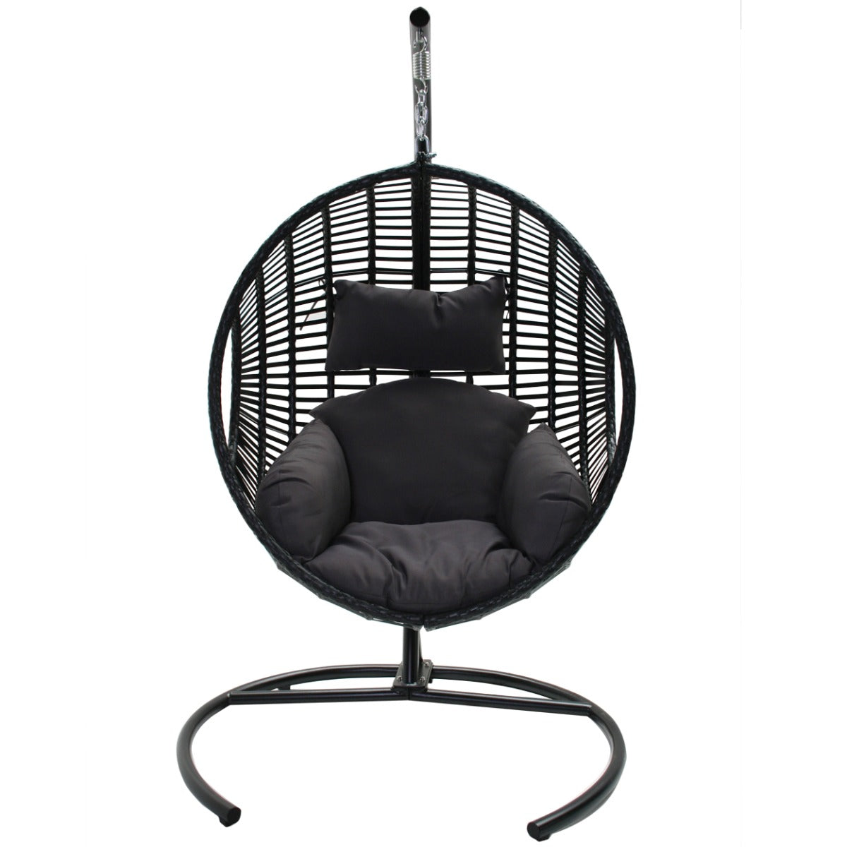 24Designs Relax Hangstoel Ibiza 1-Persoons - Zwart Vlechtwerk +