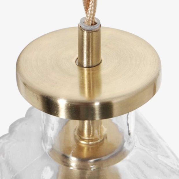 Mexlite Grazio glass hanglamp – E27 (grote fitting) – messing