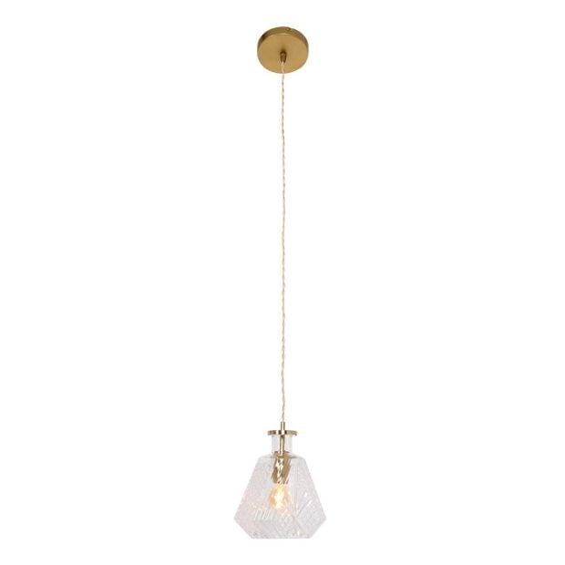 Mexlite Grazio glass hanglamp – E27 (grote fitting) – messing