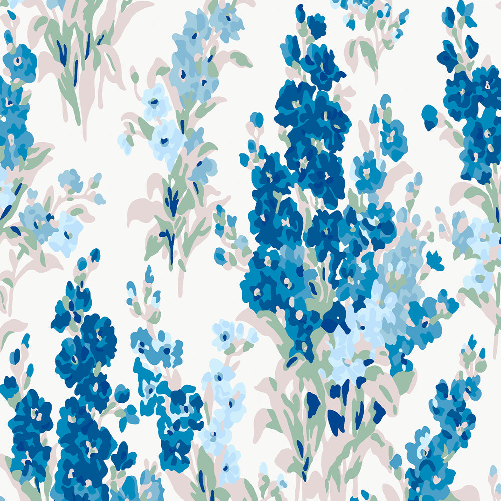 Laura Ashley Stocks Behang - Bloemen - 10mx52cm - Blauw