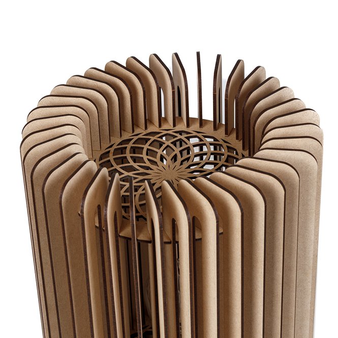 Blij design - Edge - Tafellamp 3 mm hout 27x19,5 cm naturel