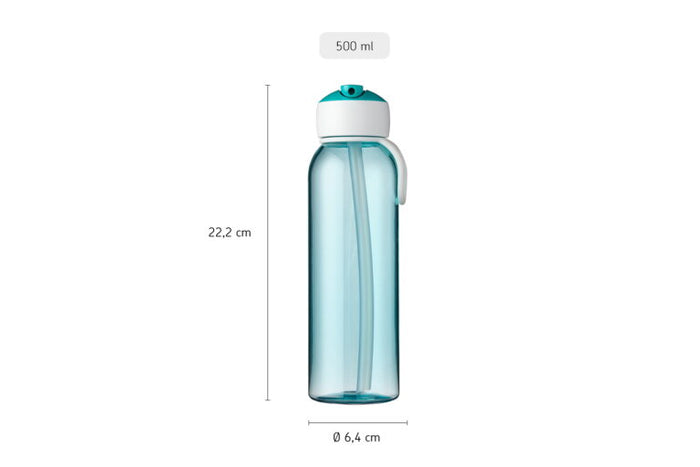 Waterfles flip-up Campus 500 ml - turquoise