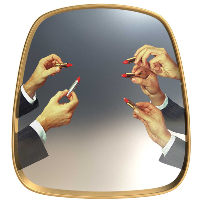 Mirror Gold frame spiegel 54x59 Lipstick