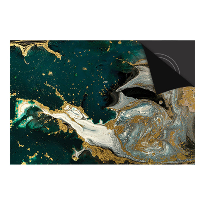 Inductie Beschermer - Exclusief - Marmer Smaragd Print - 90x52cm