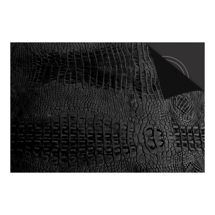 Inductie Beschermer - Leer Croco Zwart - 78x52cm