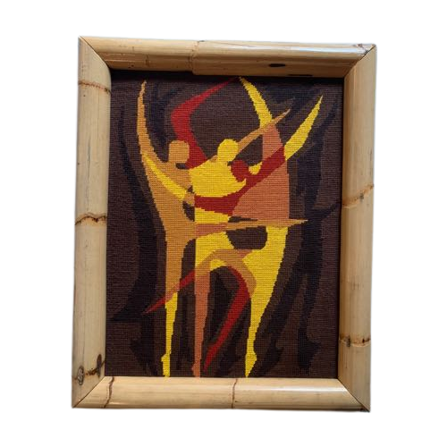 Reliving Modern Geborduurd Schilderij In Bamboe Lijst