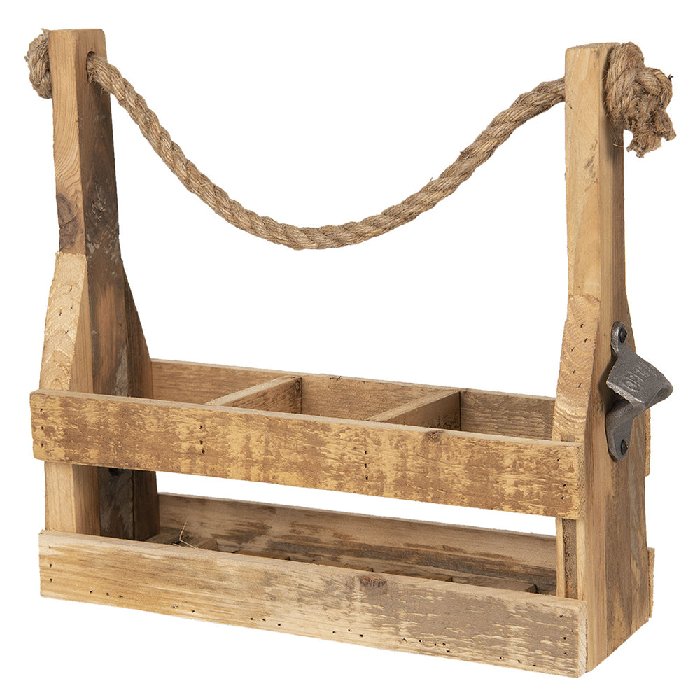 Clayre & Eef Flessenhouder  32x11x32 cm Bruin Hout Rechthoek