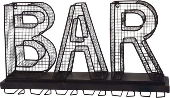 Homestylingshop Wijnglazenhouder metaal BAR - wijnglazenrek hangend m…