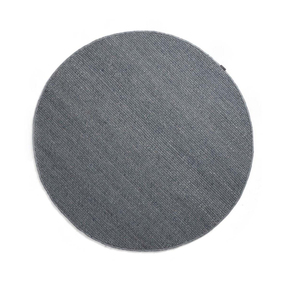 Nordic Weavers Rond wollen vloerkleed Lett - staalblauw - 120 cm rond