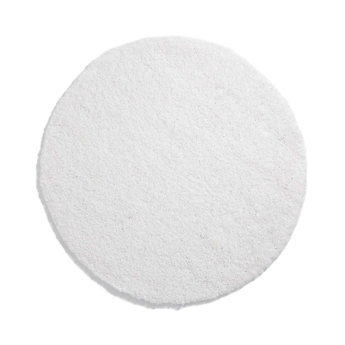 Tapeso Rond hoogpolig vloerkleed shaggy Trend effen - wit - 80 cm