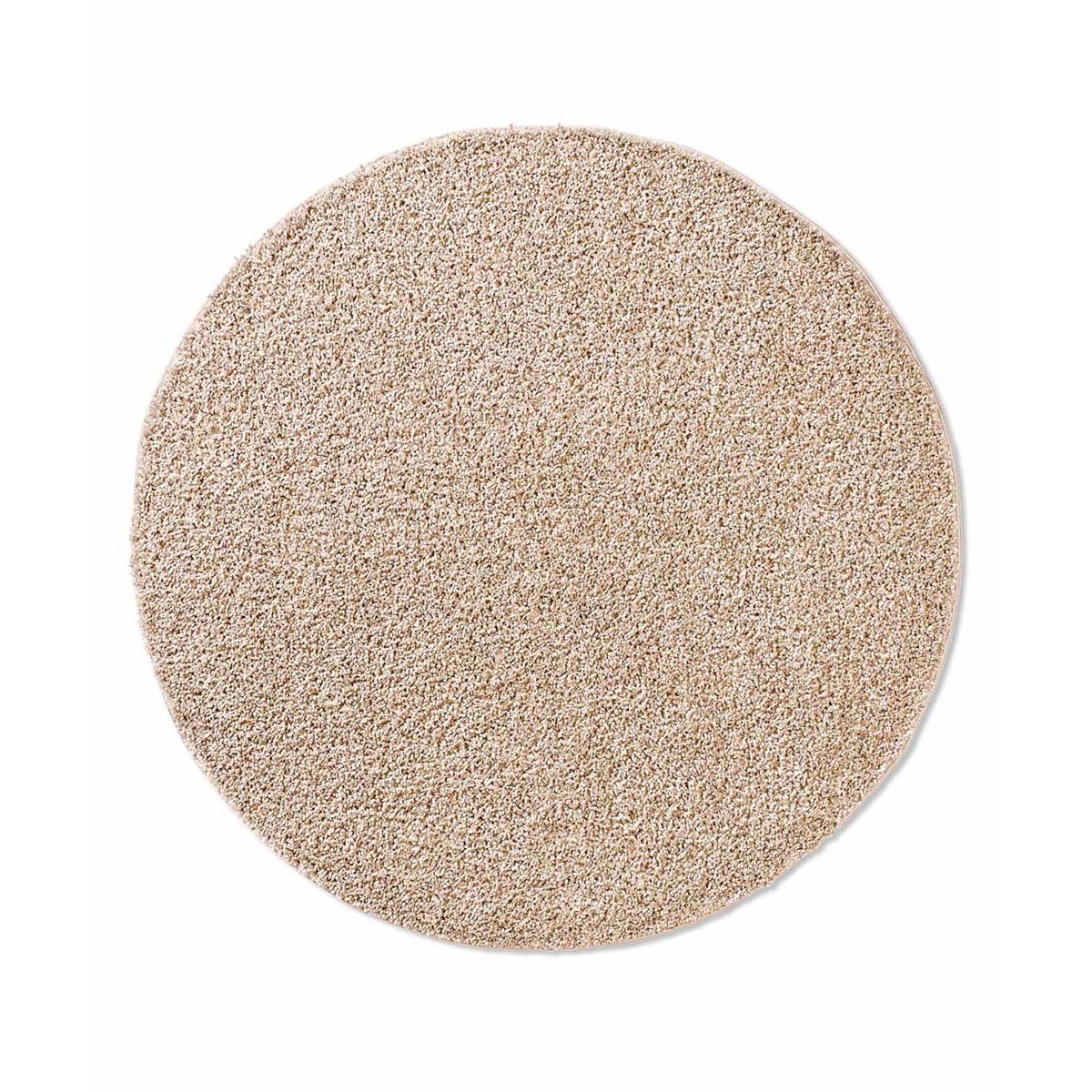 Tapeso Rond vloerkleed hoogpolig effen Classic - beige - 150 cm