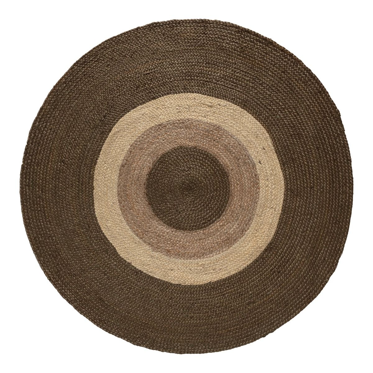 Eva Interior Jute Vloerkleed Dart Rond Groen|wit|naturel|groen  - 200Ø