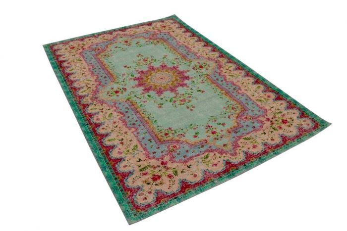 Rozenkelim vloerkleed pastel kleuren 225cm x 155cm