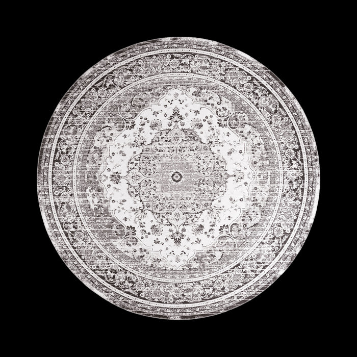 Artichok Valerie Vloerkleed Vintage Ø 200 cm - Zwart