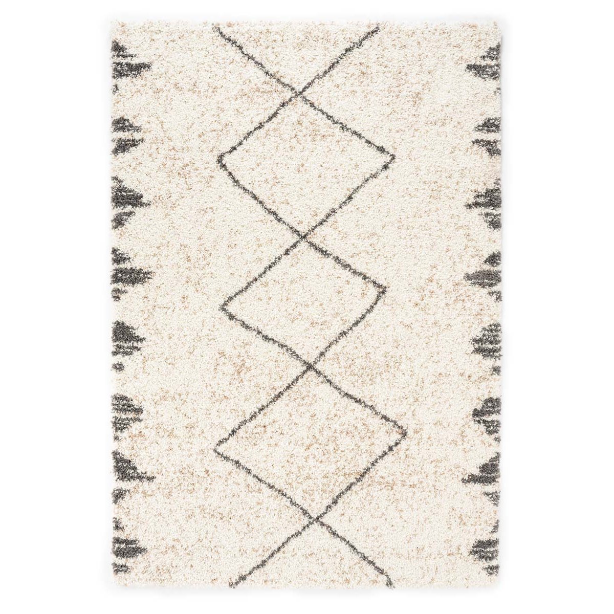 Boho&me Hoogpolig vloerkleed berber Artisan - wit|grijs - 120x170 cm