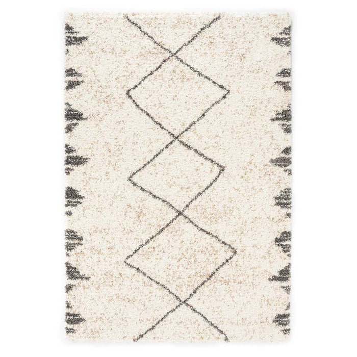 Boho&me Hoogpolig vloerkleed berber Artisan - wit|grijs - 120x170 cm
