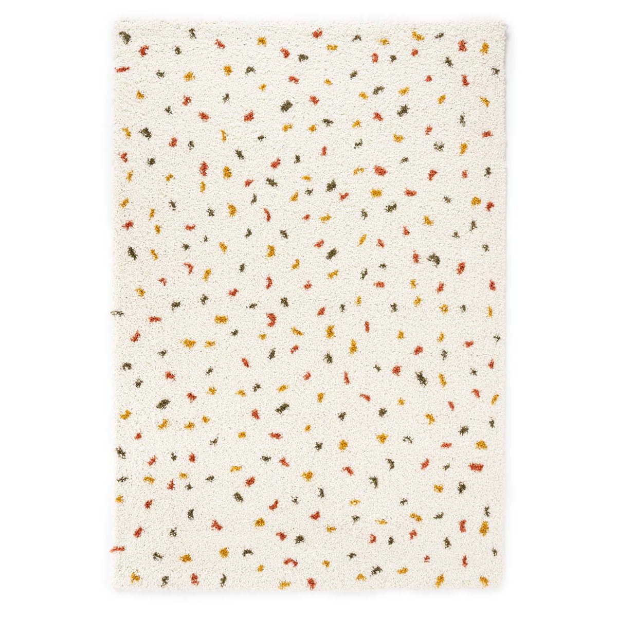 Boho&me Hoogpolig vloerkleed stippen Artisan - wit|multi - 140x200 cm