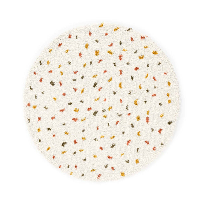 Boho&me Rond hoogpolig vloerkleed stippen Artisan - wit|multi - 200 cm