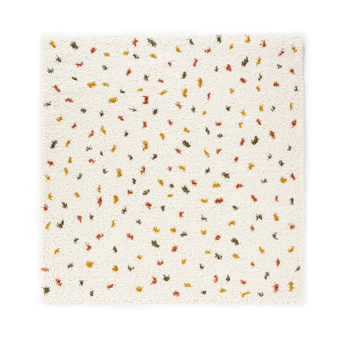 Boho&me Vierkant hoogpolig vloerkleed stippen Artisan - wit|multi -