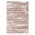 Boho&me Hoogpolig vloerkleed strepen Artisan - grijs|rood - 80x150 cm