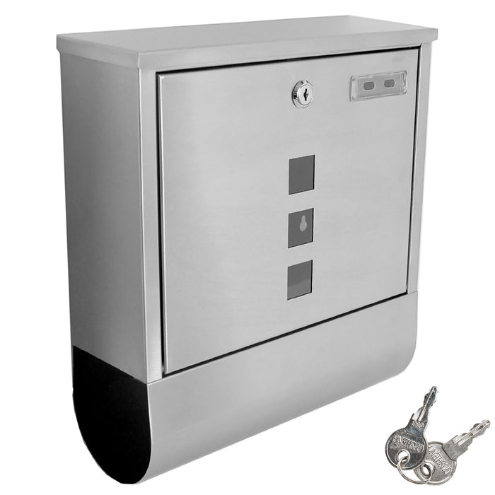 tectake RVS brievenbus met krantenrol, type 2