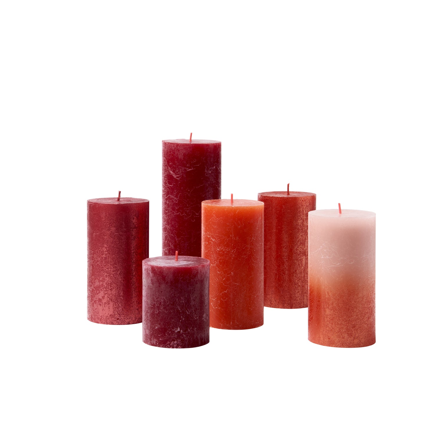 Bolsius - rustieke kaarsen set - Cosy Reds