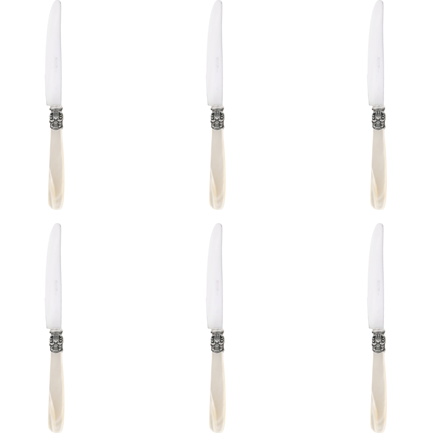 Eme Tafelmes Mona Lisa 24.6 cm Kunststof Offwhite Zilver 6 stuk(s)