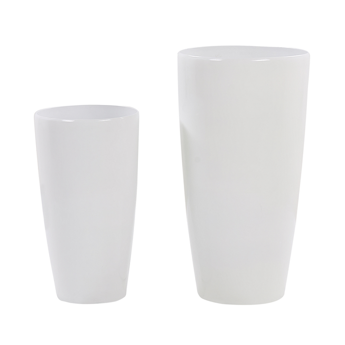 Beliani TSERIA Set van 2 bloempotten Wit