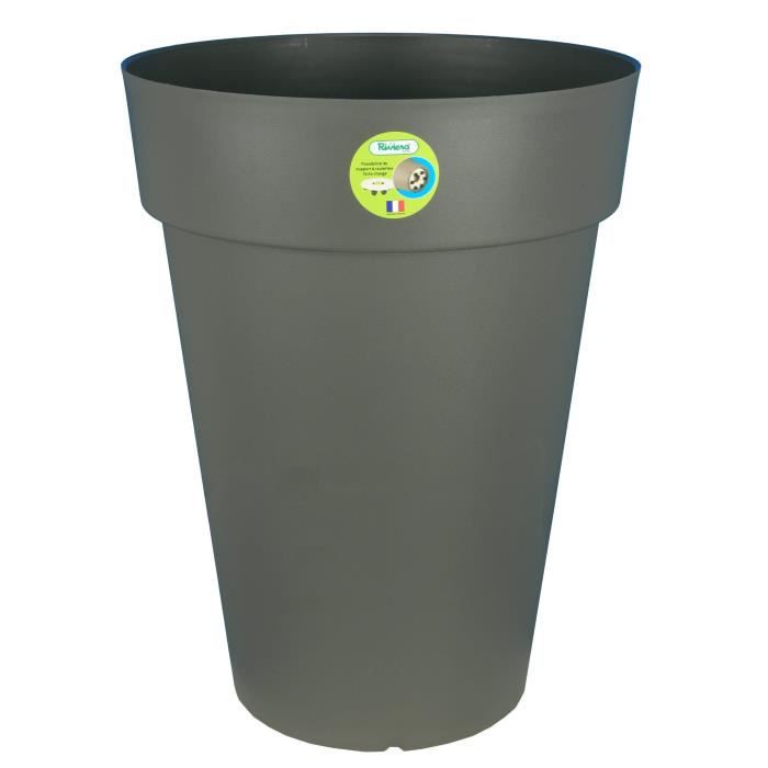 RIVIERA Soleilla bloempot - Rond - Ø 50 x 66 cm - glittergrijs