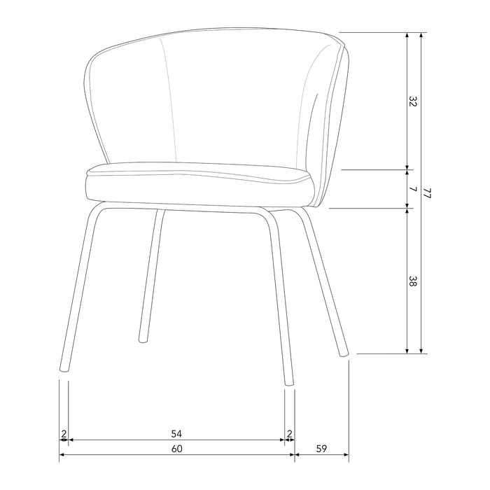 WOOOD Admit Eetkamerstoel - Bouclé Beige